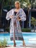 2023 European & American Rayon Waist Tie Beach Cover-up Sun Protection Cardigan for Women - Swimsuit and Bikini Outerwear