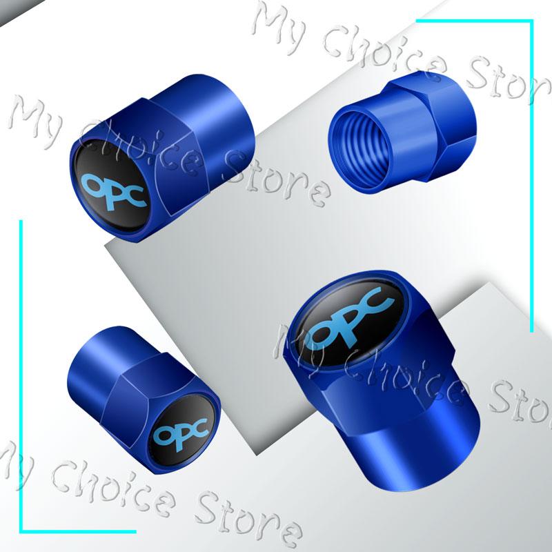 4Pcs OPC Line Emblem Metal Car Tire Valve Caps Wheel Stem Air Dust Covers For Opel Vauxhall Astra G H J K F Corsa Mokka Zafira