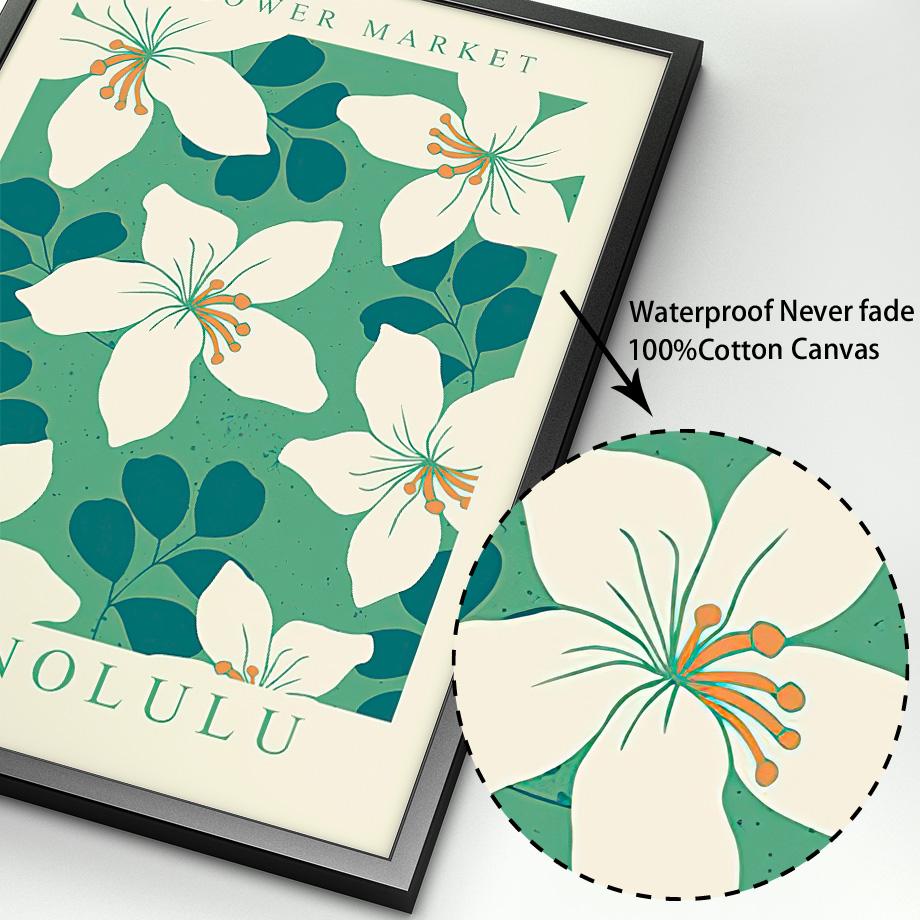 Flower Market Poster Paris London New York Botanical Floral Drawing Wall Art Print Canvas Painting Modern Living Room Home Decor