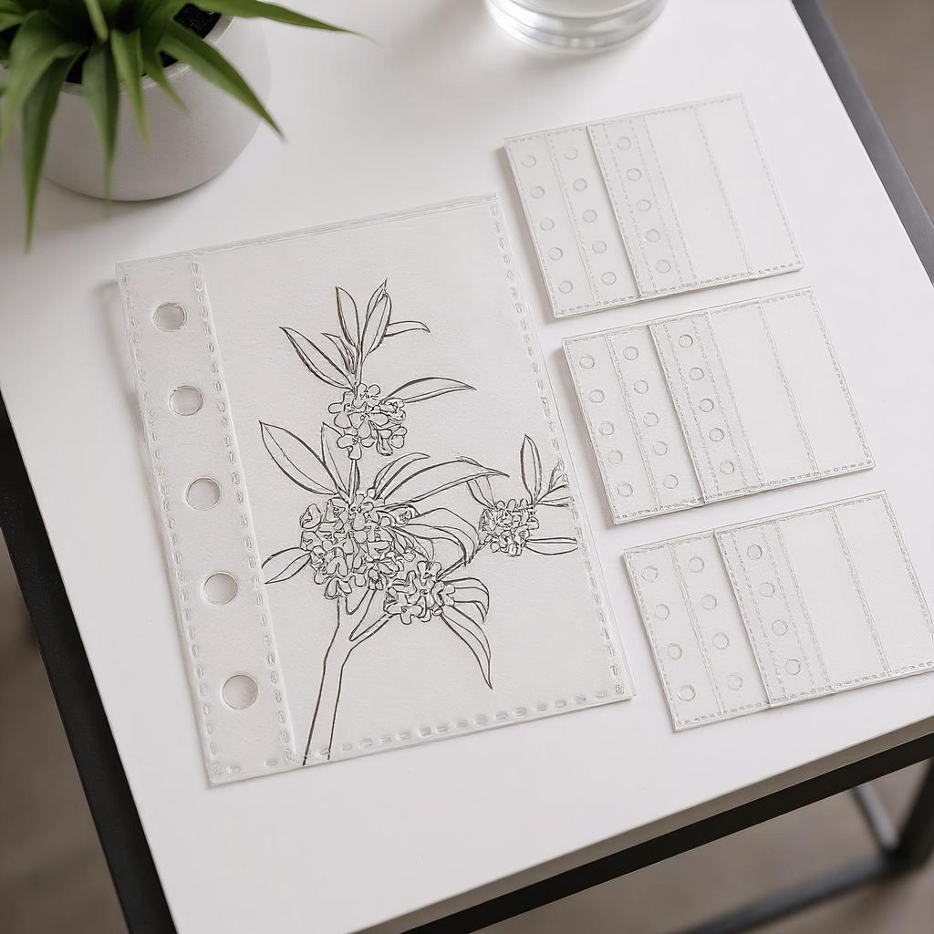 10Pcs M5 Binder Pockets 5-Ring Clear Folder Organizer Photocard Sleeve Sheets For Credit Business Card Money Protectors