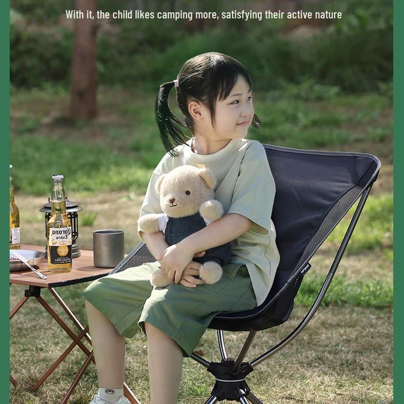 Lightweight Portable Outdoor Folding Moon Chair - Swivel Design, 7075 Aluminum for Camping