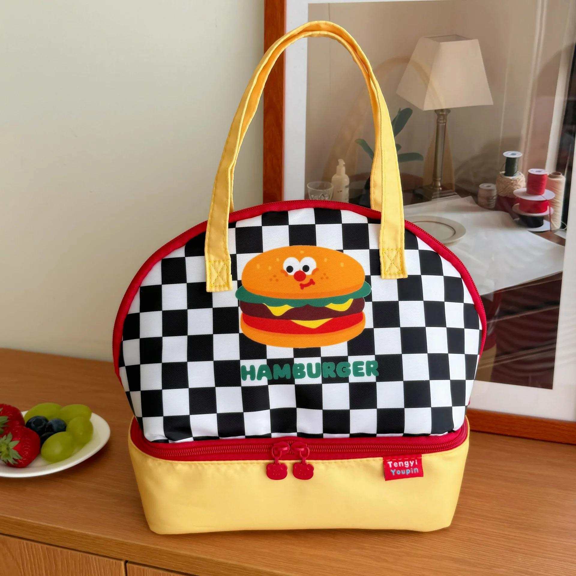 Cute Cartoon Portable Bento Bag Insulated Bag Aluminum Foil Fresh-Keeping Lunch Box Bag