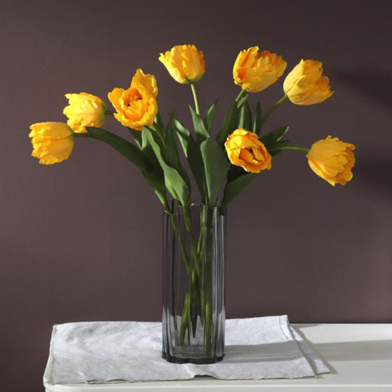 Flores de Tulipán Artificiales Tacto Real Tulipán de Tallo Largo Ramo con Hojas para Ramo de Boda Arreglo Floral de Primavera Decoración de Mesa para el Hogar