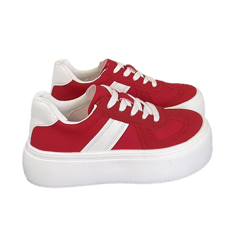 Yunfu~ Ou Ruofeng Thick-soled Heightening Little White Shoes for Women's 2025 New Versatile Casual Board Shoes Color Matching Sports Shoes
