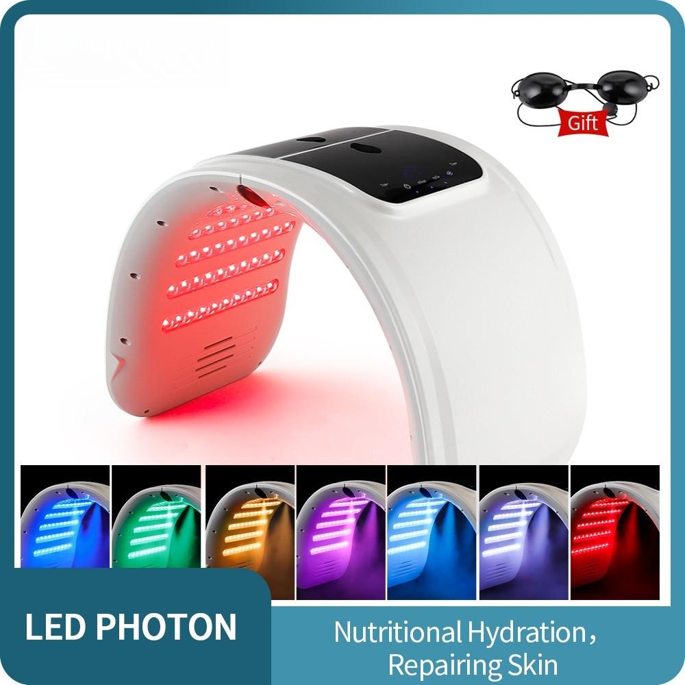 7 Colors LED Face Mask Light Therapy Beauty Machine Photon Facial Phototherapy Skin Care Machine Spray LED Photon Machine