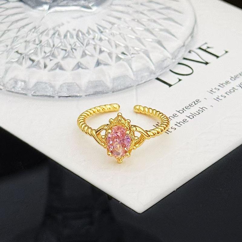 Mode Kreativ Licht Luxus Nische Hoher Sinn Offener Ring Schlicht Freundin Farbe Schatz Paarring Super Flash Ring Frauen