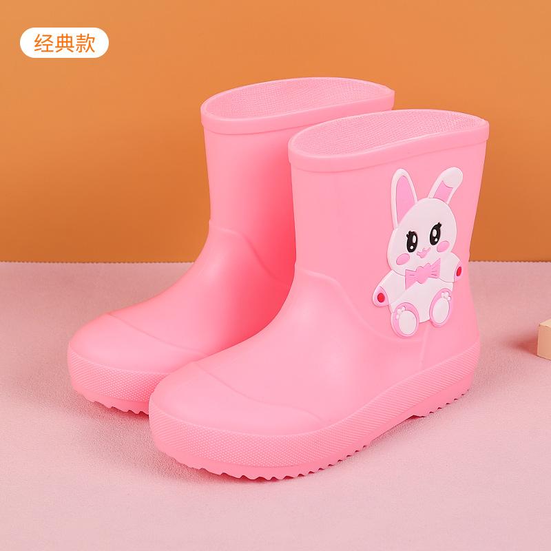 Girls' And Boys' Zippered Rain Boots For Summer Children - Waterproof PVC Anti-Slip Soles Rain Boots