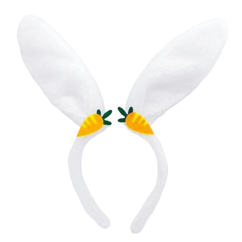 Neue Osterhasenohr-Haarbänder Plüsch-Hasenohren Karotten-Haarband Party Cosplay Kostüm Kopfschmuck Gesichtswasch-Haar-Accessoires Geschenk