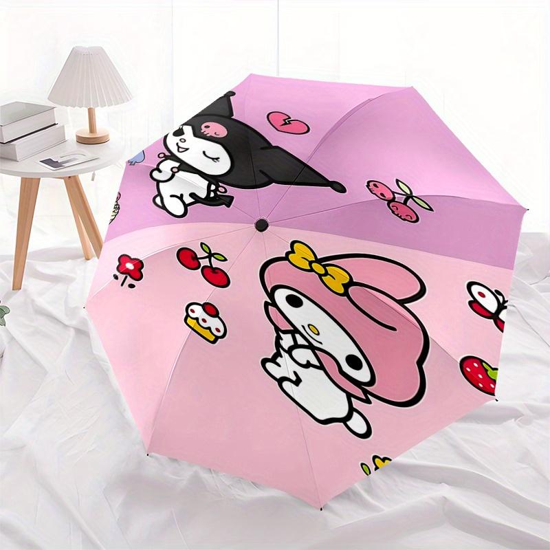 Kuromi, My Melody Automatic Opening and Closing Folding Umbrella with 8 Rib Frame and Compact Travel Design, Perfect for All Occasions | Sty