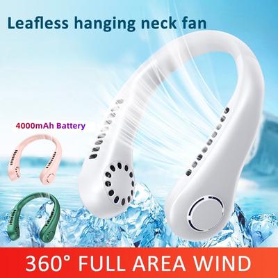 Mini Neck Fan Portable Bladeless USB Rechargeable Mute Sports Fans for  Outdoor Ventilador Portatil Abanicos Cooling