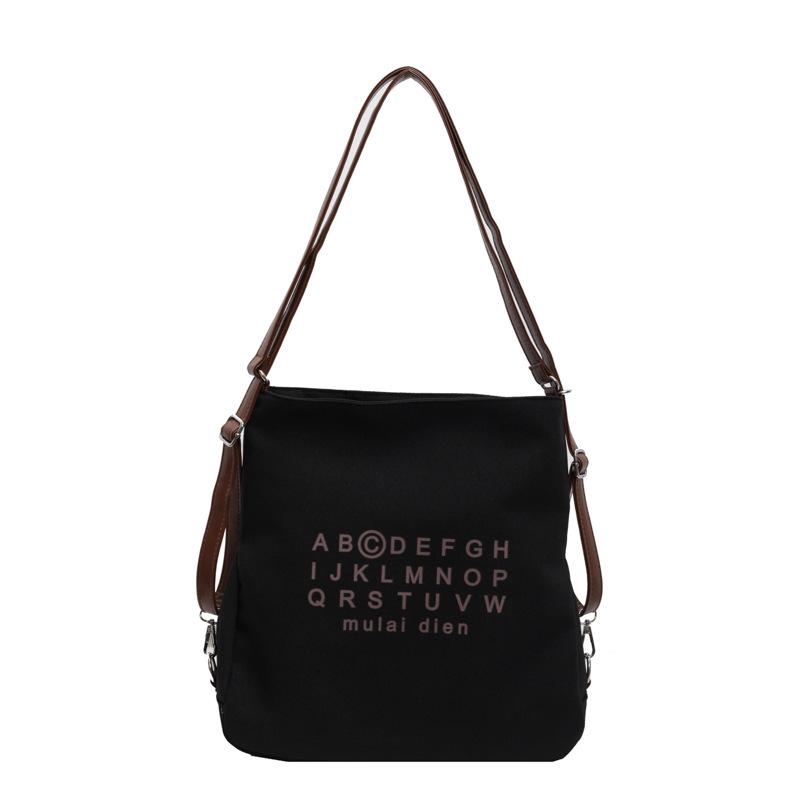Autumn new canvas large-capacity bag women's 2025 fashion messenger bag fashion texture commuter shoulder tote bag