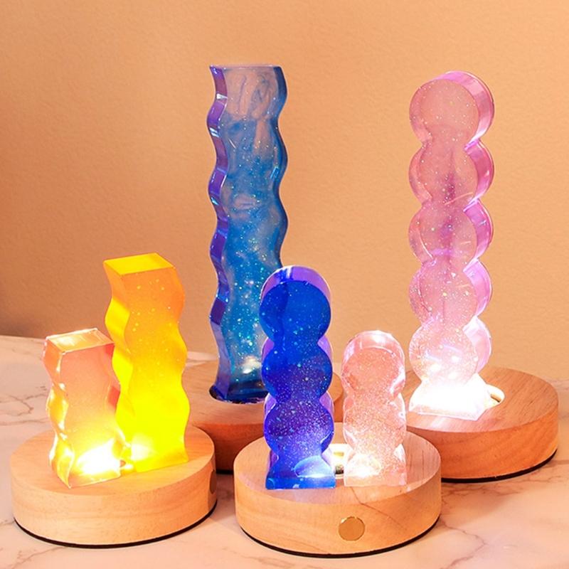 3-in-1 Candle Molds Long Candle Molds Waving/Heart Candle Molds for Making Candle Soap Baking DIY Craft Valentines Gift