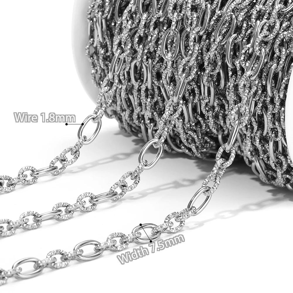 1 Meter Stainless Steel Gold 3:1 O Link Rolo Cable Chunky Chains for DIY Jewelry Making Bracelets Supplies Necklace Findings