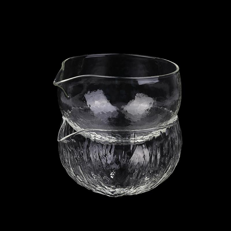 1Pc Textured Glass Matcha Bowl With Pouring Spout Japanese Style Green Tea Ceremony Tea Bowl Song Dynasty Tea Tools