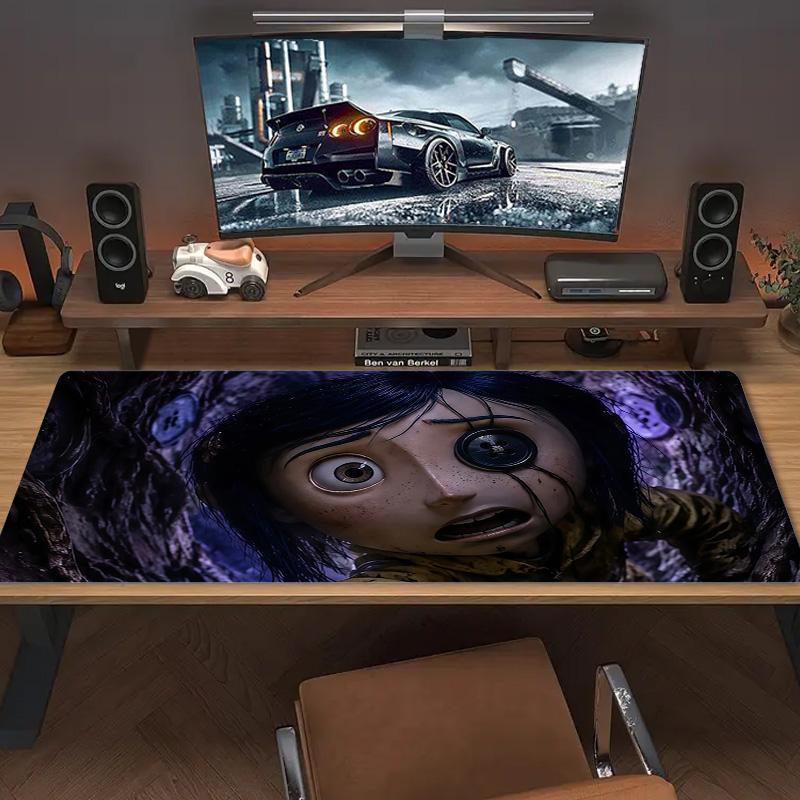 Coraline3 Print Cushion Non-slip Laptop Tablet Big Mousepad XXL Mat Mini PC Playmat With Lock edge