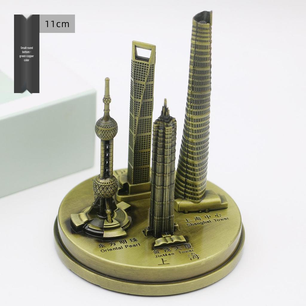 Shanghai Landmark Building Model: Oriental Pearl Tower, World Financial Center, Jin Mao Tower - Metal Creative Handicraft