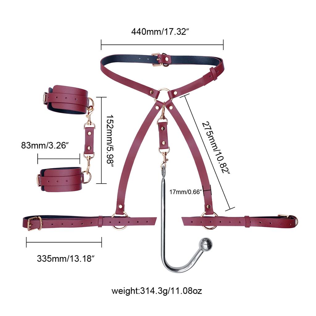 Piele corset BDSM pentru adulți, cârlig anal cu curea reglabilă, jocuri de sclavie în cuplu, plăcere pentru adulți, bărbați și femei adulți