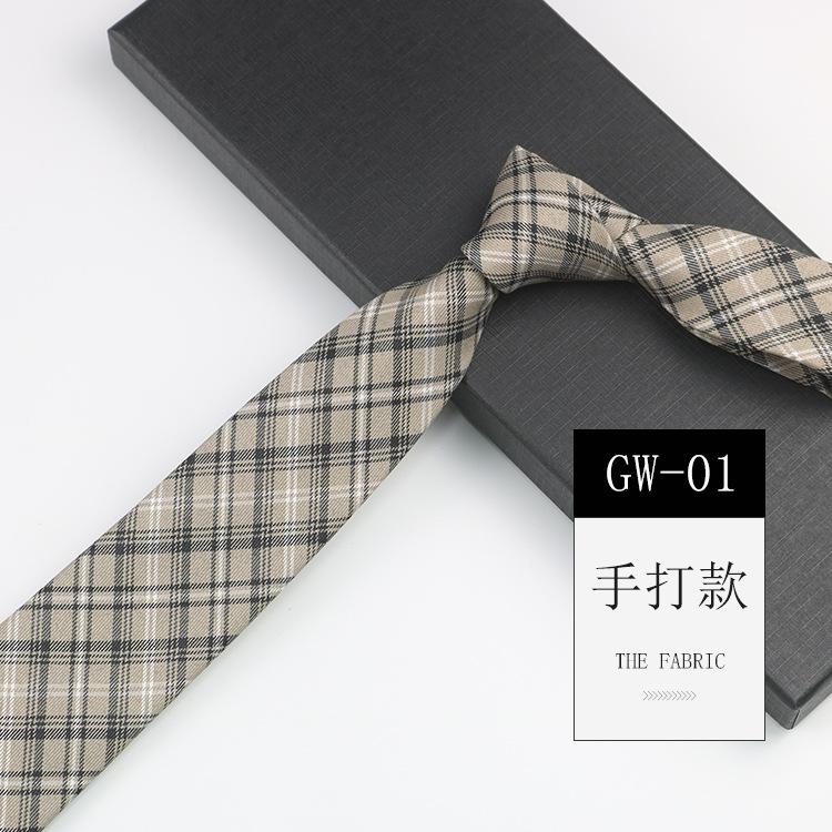 Клетчатый галстук мужской и женский ручной работы повседневный повседневный рубашка униформа колледж стиль кофейный ретро хлопковый галстук