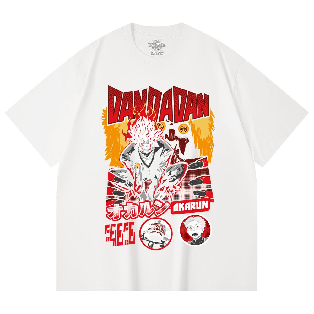 230 g/m² 100% Baumwolle Dandadan V26 Okarun Turbo Print Unisex Schweres Baumwoll-T-Shirt