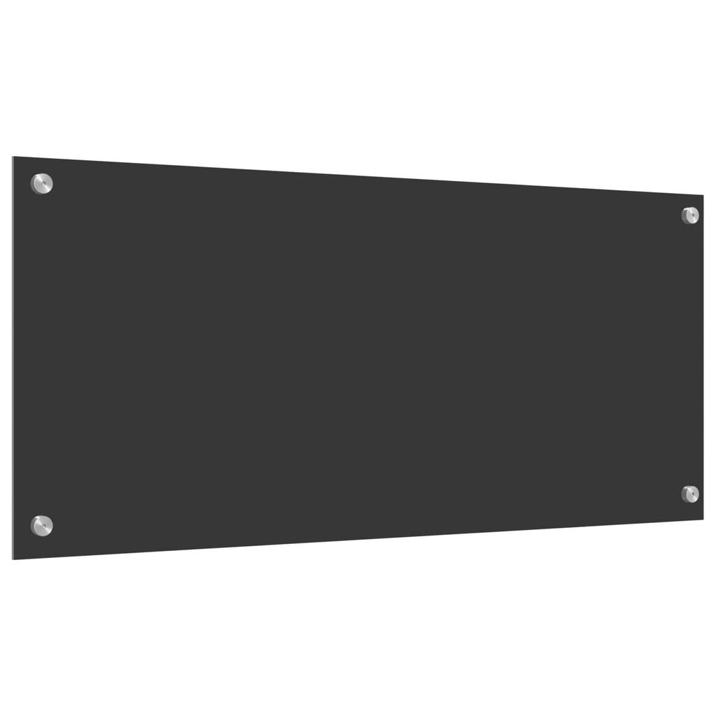 Kitchen Backsplash Dark Gray 90 x 40 cm Tempered Glass