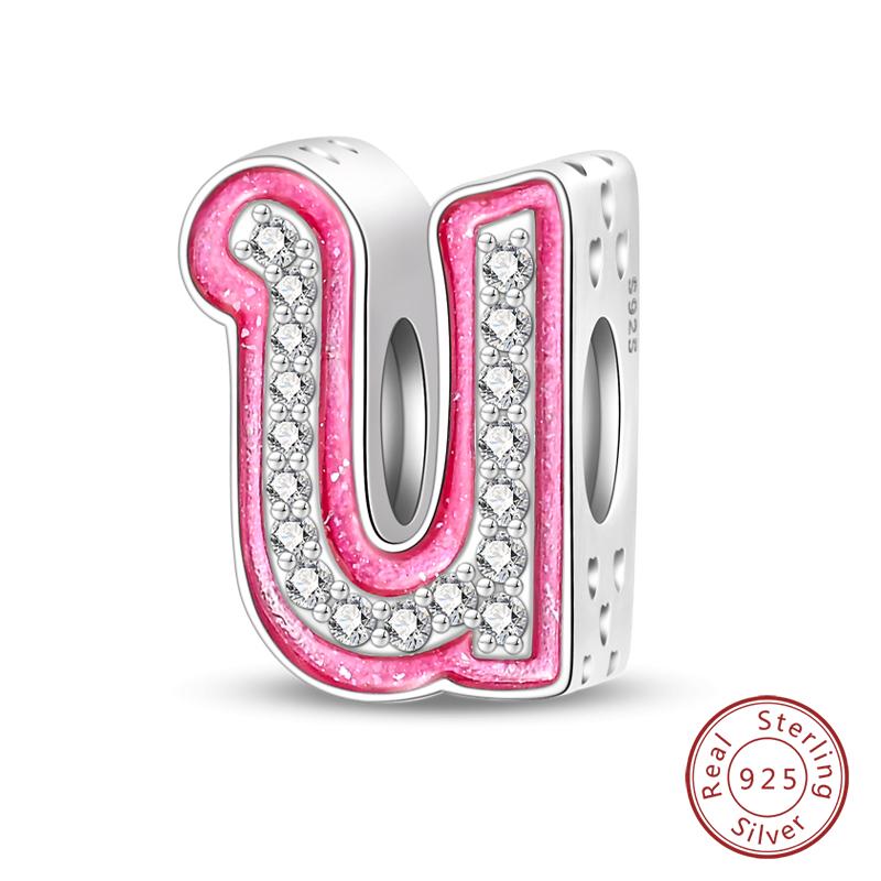 Passen Qikaola Armbänder Charms Sterlingsilber Kupfer 26 Alphabet Buchstaben Charms Perlen Für Frauen Feiner DIY Geburtstags Schmuck Geschenke