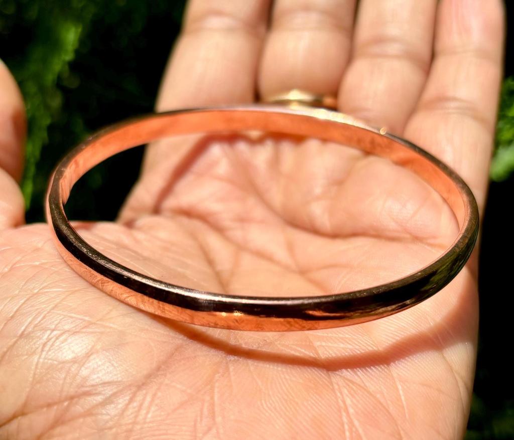 1 Pc Pure Copper Bangles, Women Bracelet Bangle, Healing Bangle, Slight Domed Bangle, Solid Copper 4.5 Mm Width