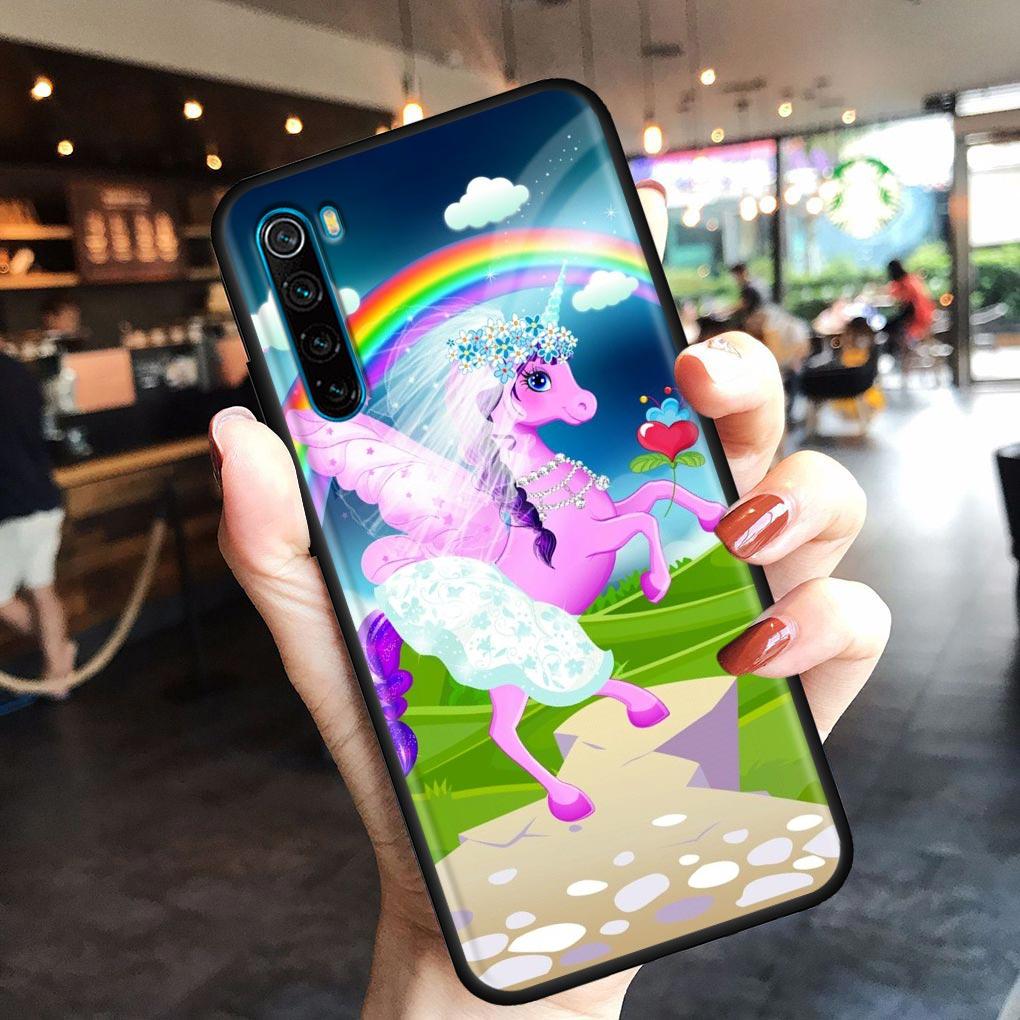 Cute Cartoon Rainbow Unicorn Animal Phone Case For Xiaomi Redmi 9 9C NFC 9T 10 10C 6 8 A K40 K50 Pro Plus Soft Shell Cover Cases
