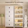Foldable Plastic Storage Cabinet for Household, Living Room, and Kids' Toys