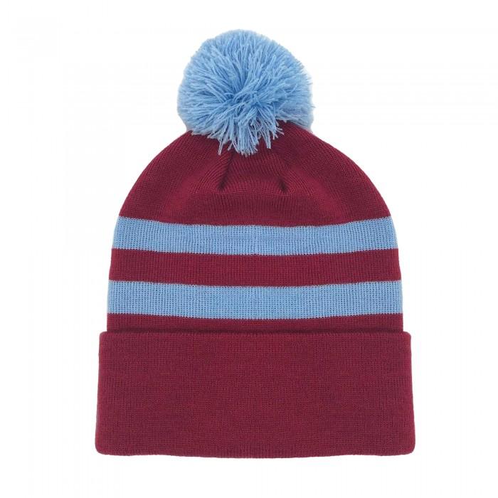 Fan Originals West Ham Contrast Striped Bobble Beanie