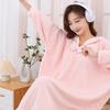 Spring/Autumn Long Home Bathrobes for Women Can Wear Absorbent Bath Towels Coral Velvet Thickened Household Hooded Long Sleeved Bath Skirts