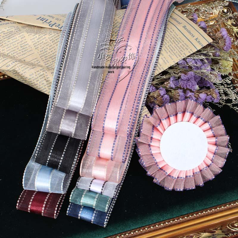 10 Yards 2.5/4cm Snow Yarn Ribbon with Jump Stitches for DIY Lolita Bow Hair Accessories