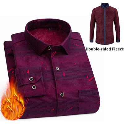 Herren Doppelseitiges Fleece Langarm Karomuster Hemden Verdickt Winter Lässig Warm Trend Kältebeständig Bequeme Hemden Für Männer