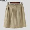 INCERUN Men Drawstring Elastic Waist Casual Loose Wide Legs Half Pants Shorts