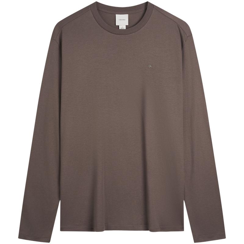 Calvin Klein Casual Commuting Minimalist Embroidered Cotton Long Sleeve T-Shirt Men Tops 4LD227G