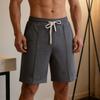 Men Shorts Elastic Waistband Drawstring Design Summer Sport Pants with Pockets Quick Drying