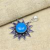 Blue Chalcedony Gemstone 925 Sterling Silver Handmade Jewelry Pendant For Thanksgiving Gift