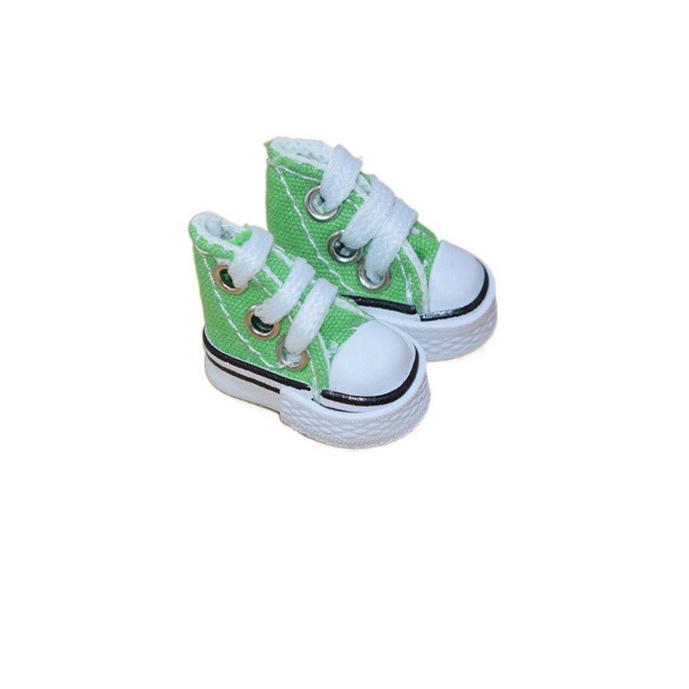 Fashion Cute 3.5CM Doll Shoes Mini Solid Colored 1/8 Bjd Canvas Shoes Doll Dress Up Accessories