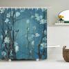 Rideaux de douche en forme d'arbre à fleurs et oiseaux de Style chinois, rideau de bain imperméable, décor de salle de bain avec crochets, impression 3d