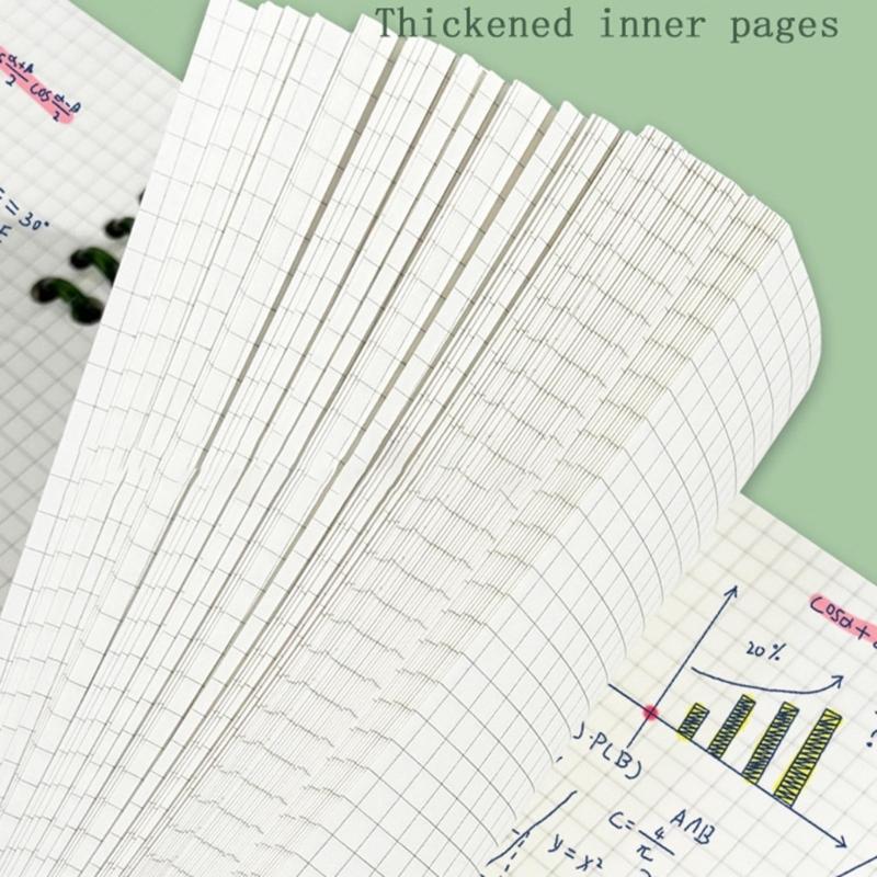 Binder Notebook Refillable 10 Hole Pre-Punched Binder Journal Notebook 120 Pages Gridded for Noting Planning Journaling