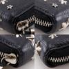 JIMMY CHOO Zip Around Purse Star studs black leather/Rhinestone Women Used