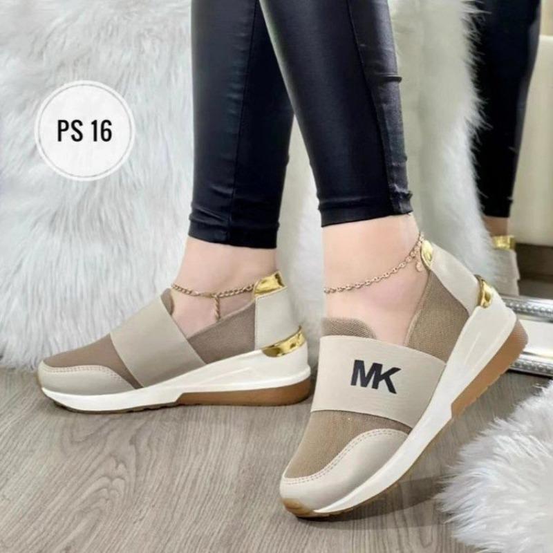 New sports and leisure single shoes women's slope heel elastic wind lazy shoes