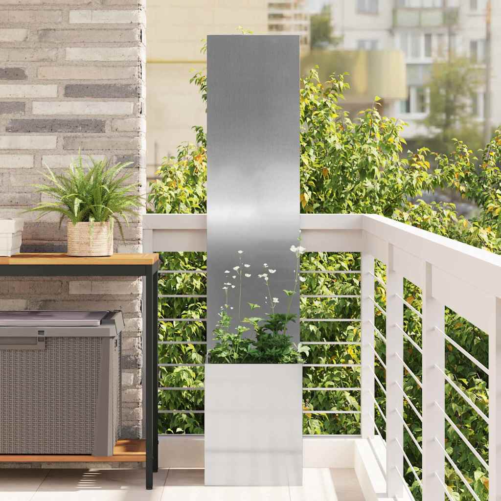 Garden Privacy Screen Canvas Silver 32 x 150 cm Galvanized Steel