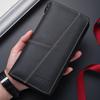 Męskie Skórzane Portfele Długi Design Casualowe Portmonetki Męski Portfel na Zamek Błyskawiczny Etui na Karty Monety Smukła Saszetka na Pieniądze Wysoka Pojemność Etui na Karty Kredytowe