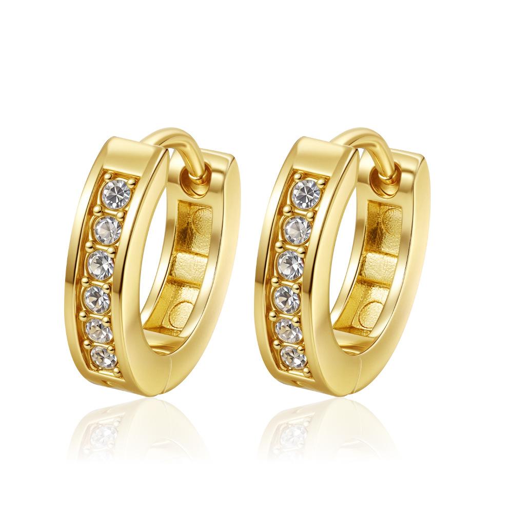Titanium steel jewelry small beads stainless steel earrings circle earrings simple personality high sense light luxury high sense