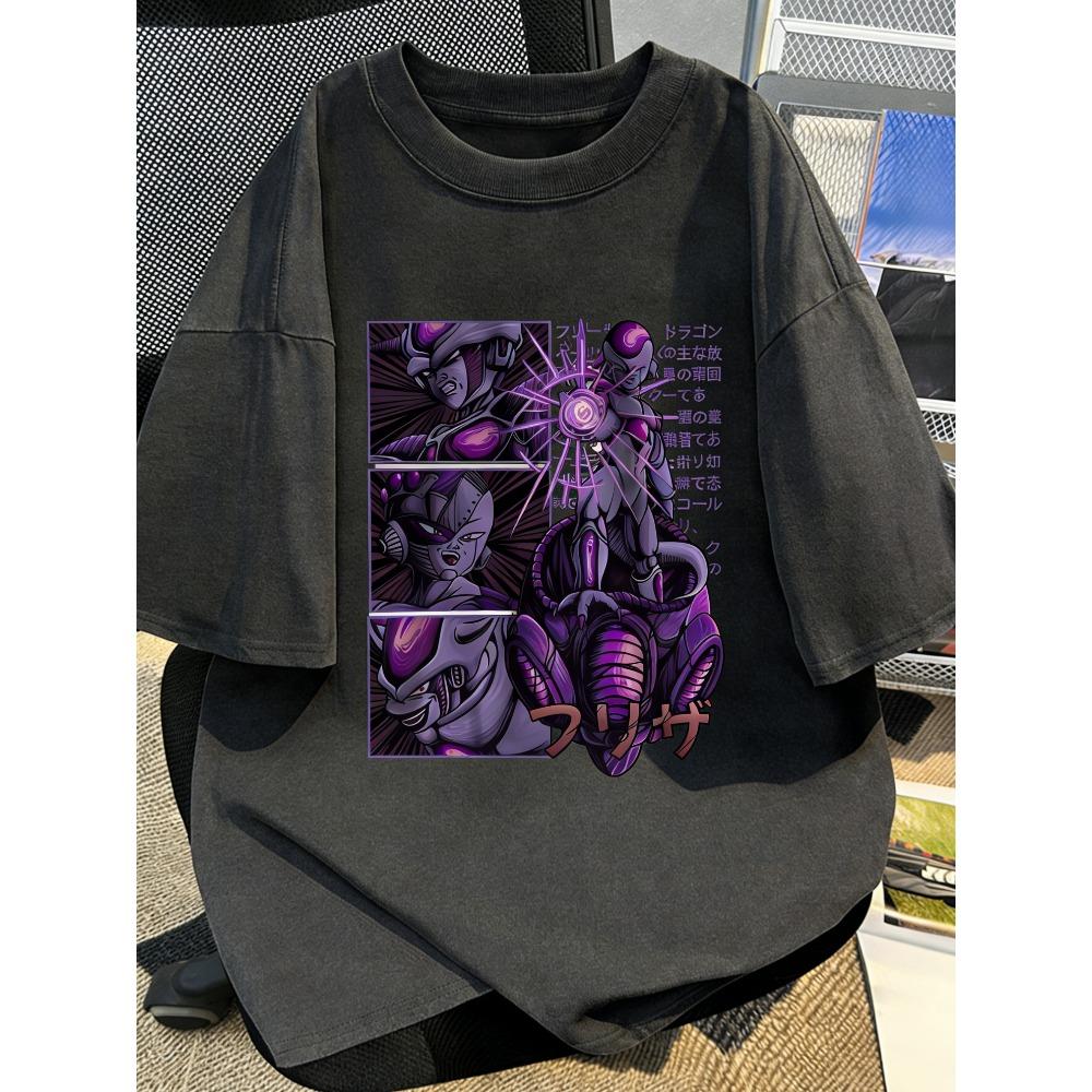 Plus Size Dragon Ball Anime Print Men and Women Tshirt Casual Parent Child Tops Summer Harajuku Style Streetwear Fashion Y2K