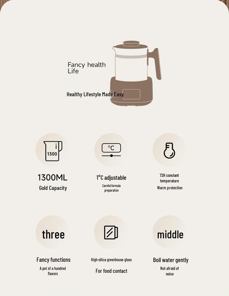 Zemkon Multifunctional Kettle: Baby Milk Warmer & Constant Temperature Health Pot