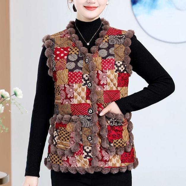 Women's Fleece Vest Sleeveless Thick Warm Plush Vest Cardigan Flocking Vest Top Outwear Autumn Winter