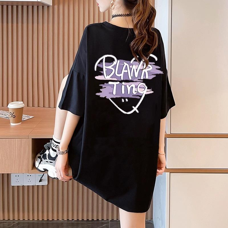 Camiseta de Verano 2025 con Estampado Gráfico de Letra para Mujer Ropa Harajuku Algodón Puro Camiseta Oversize Ropa de Lujo para Mujer púrpura Tops Y2k streetwear