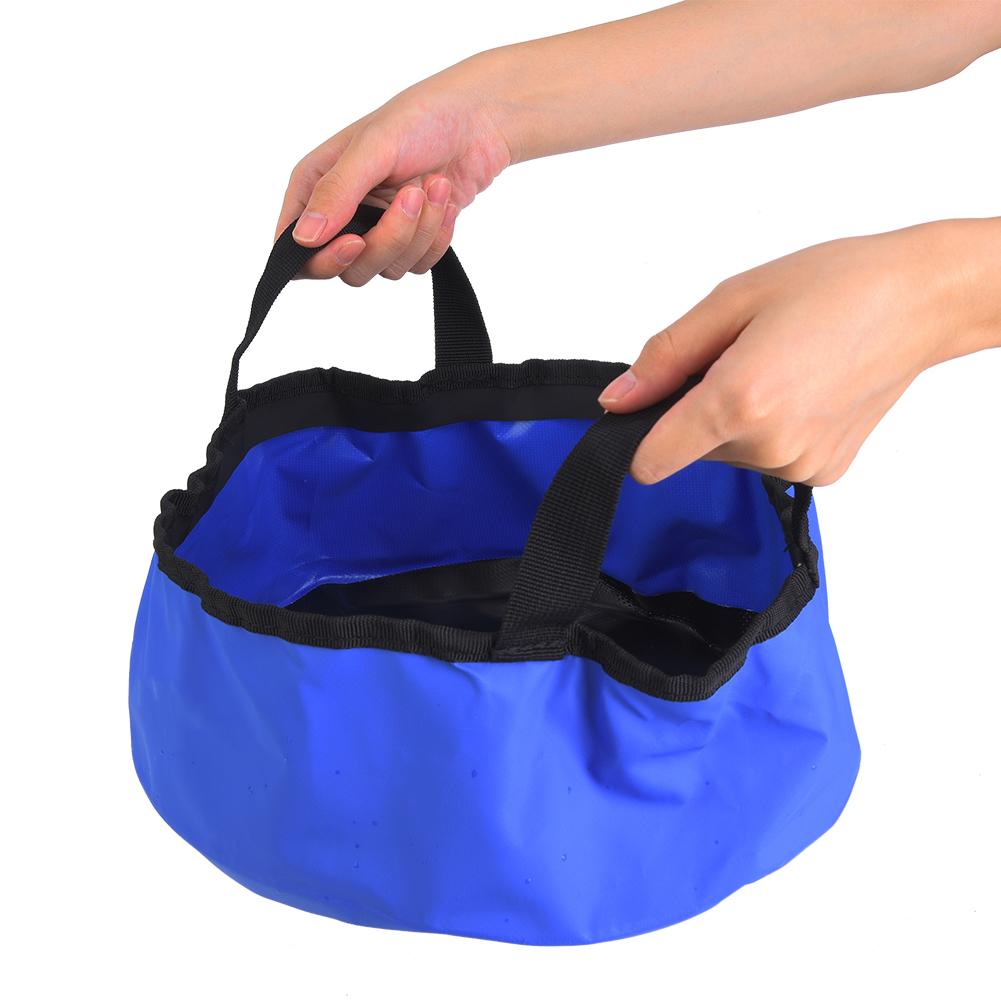 PVC Outdoor Portable Round Folding Bucket Wash Basin for Traveling Camping Picnic