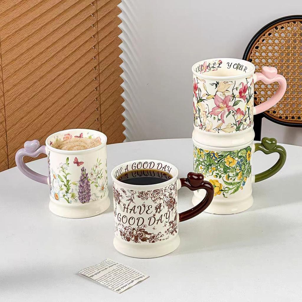 Ins Style Lavender High Value British Coffee Cup Ceramic Mug Office Exquisite Home Cup Souvenir